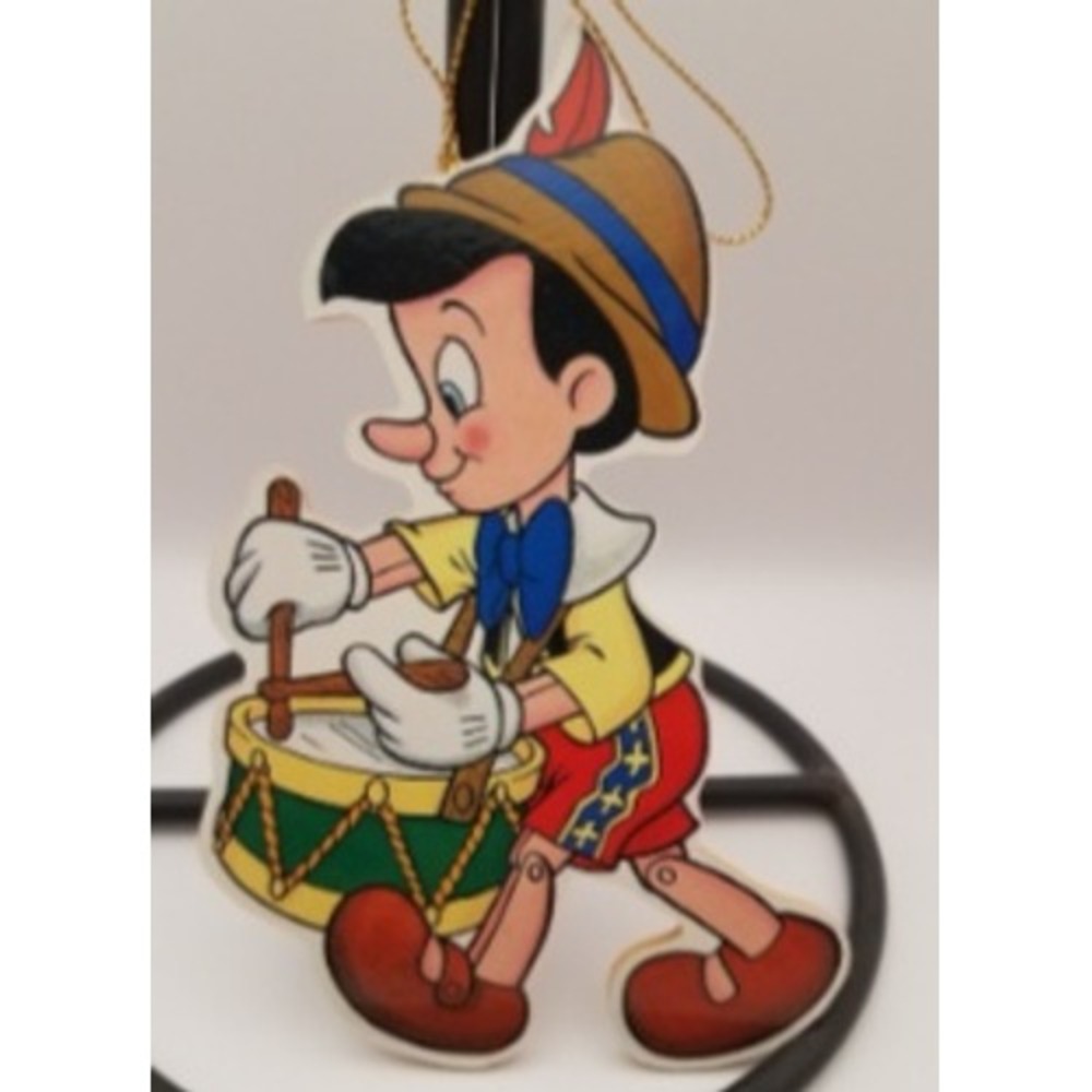 Vintage Disney Pinocchio Wooden Christmas Ornament Drummer Boy Made in Taiwan